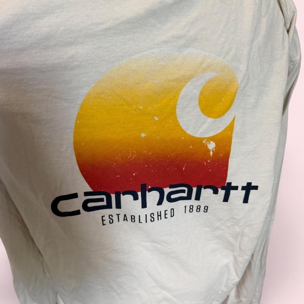 Carhartt Relaxed Fit Logo Pocket T-Shirt Cream/off-white long-sleeve